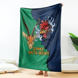 France South Africa Rugby Blanket Springboks and Gallic Rooster World Cup
