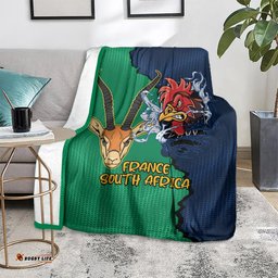 France South Africa Rugby Blanket Springboks and Gallic Rooster World Cup
