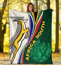 South Africa Premium Blanket Springboks Rugby Be Unique White