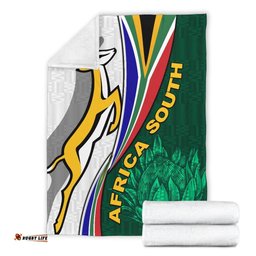 South Africa Premium Blanket Springboks Rugby Be Unique White
