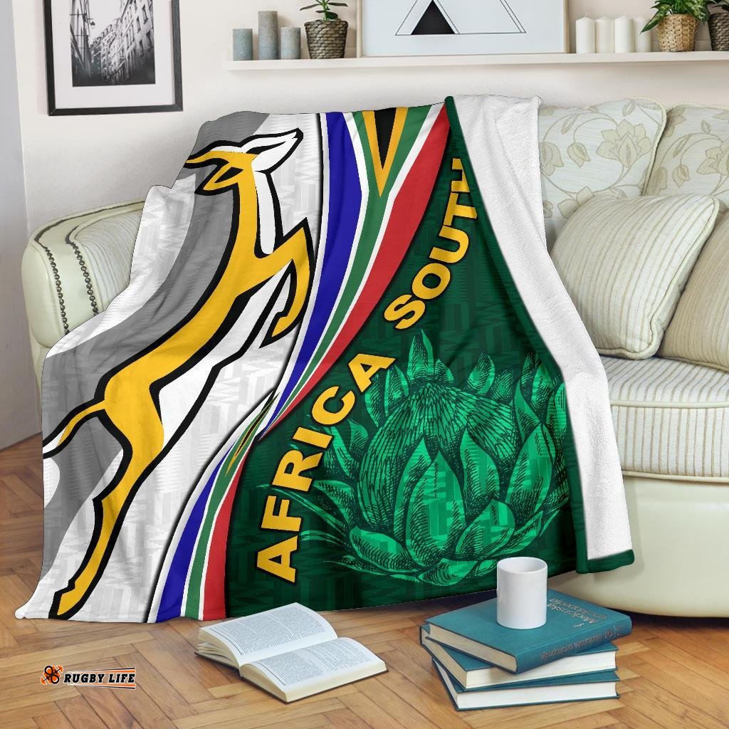 South Africa Premium Blanket Springboks Rugby Be Unique White