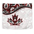 Canada Day Tapestry, Haida Maple Leaf Style Tattoo White