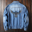 1sttheworld Clothing - Viking A Raven With Open Wings Sign Of Vikingst Denim Jacket A7 | 1sttheworld