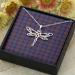 1sttheworld Jewelry - Pride Of Scotland Tartan Dragonfly Dreams Necklace A7 | 1sttheworld