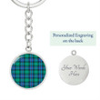 1sttheworld Jewelry - Flower Of Scotland Tartan Circle Pendant with Keychain Attachment A7 | 1sttheworld