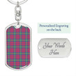 1sttheworld Jewelry - Lindsay Ancient Tartan Dog Tag with Swivel Keychain A7