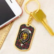 1sttheworld Jewelry - Cumming Hunting Modern Clan Tartan Crest Dog Tag with Swivel Keychain A7 | 1sttheworld