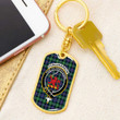 1sttheworld Jewelry - Farquharson Ancient Clan Tartan Crest Dog Tag with Swivel Keychain A7 | 1sttheworld