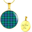 1sttheworld Jewelry - Flower Of Scotland Tartan Circle Luxury Necklace A7 | 1sttheworld