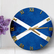 1sttheworld Clock - Flag of Scotland Flag Grunge Style Wooden Clock A7