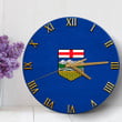 1sttheworld Clock - Canada Flag Of Alberta Wooden Clock A7