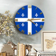 1sttheworld Clock - Canada Flag Of Quebec Wooden Clock A7 | 1sttheworld