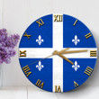 1sttheworld Clock - Canada Flag Of Quebec Wooden Clock A7