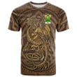 1sttheworld Tee - Black Family Crest T-Shirt - Celtic Vintage Dragon With Knot A7 | 1sttheworld