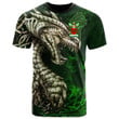 1sttheworld Tee - Burroughs Family Crest T-Shirt - Dragon & Claddagh Cross A7 | 1sttheworld