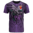 1sttheworld Tee - Croe or Crowe Family Crest T-Shirt - Dragon Purple A7 | 1sttheworld