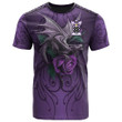 1sttheworld Tee - Cattell Family Crest T-Shirt - Dragon Purple A7 | 1sttheworld