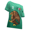 1sttheworld Clothing - Mexico Soccer Jersey Style - Off Shoulder T-Shirt A95 | 1sttheworld