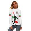 1sttheworld Clothing - Mexico Soccer Jersey Style Violet - Women's Stretchable Turtleneck Top A95 | 1sttheworld