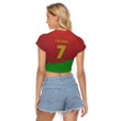 1sttheworld Clothing - Portugal Special Soccer Jersey Style - Women's Raglan Cropped T-shirt A95 | 1sttheworld