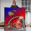 1sttheworld Quilt - American Samoa Hibiscus Polynesian Quilt | 1sttheworld
