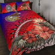 1sttheworld Quilt Bed Set - American Samoa Hibiscus Polynesian Quilt Bed Set | 1sttheworld
