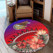 1sttheworld Round Carpet - American Samoa Hibiscus Polynesian Round Carpet | 1sttheworld
