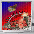1sttheworld Shower Curtain - American Samoa Hibiscus Polynesian Shower Curtain | 1sttheworld
