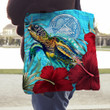 1sttheworld Tote Bag - American Samoa Turtle Hibiscus Ocean Tote Bag | 1sttheworld
