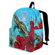 1sttheworld Backpack - American Samoa Turtle Hibiscus Ocean Backpack | 1sttheworld
