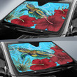 1sttheworld Auto Sun Shades - Chuuk Turtle Hibiscus Ocean Auto Sun Shades A95