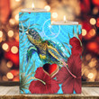 1sttheworld Candle Holder - Chuuk Turtle Hibiscus Ocean Candle Holder | 1sttheworld
