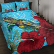 1sttheworld Quilt Bed Set - Chuuk Turtle Hibiscus Ocean Quilt Bed Set | 1sttheworld
