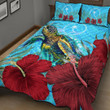 1sttheworld Quilt Bed Set - Chuuk Turtle Hibiscus Ocean Quilt Bed Set A95