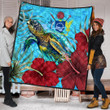 1sttheworld Quilt - Turtle Hibiscus Ocean Quilt A95