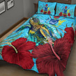 1sttheworld Quilt Bed Set - Turtle Hibiscus Ocean Quilt Bed Set A95