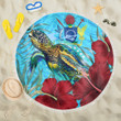 1sttheworld Beach Blanket - Cook Islands Turtle Hibiscus Ocean Beach Blanket | 1sttheworld
