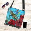 1sttheworld Crossbody Boho Handbag - Cook Islands Turtle Hibiscus Ocean Crossbody Boho Handbag | 1sttheworld
