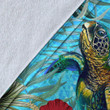 1sttheworld Premium Blanket - Turtle Hibiscus Ocean Premium Blanket A95