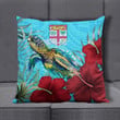 1sttheworld Pillow Covers - Fiji Turtle Hibiscus Ocean Pillow Covers | 1sttheworld
