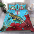 1sttheworld Bedding Set - Fiji Turtle Hibiscus Ocean Bedding Set | 1sttheworld
