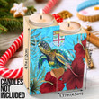 1sttheworld Candle Holder - Fiji Turtle Hibiscus Ocean Candle Holder A95