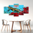 1sttheworld Canvas Wall Art - Fiji Turtle Hibiscus Ocean Canvas Wall Art | 1sttheworld
