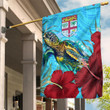 1sttheworld Flag - Fiji Turtle Hibiscus Ocean Flag | 1sttheworld
