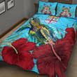 1sttheworld Quilt Bed Set - Fiji Turtle Hibiscus Ocean Quilt Bed Set A95