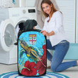 1sttheworld Laundry Hamper - Fiji Turtle Hibiscus Ocean Laundry Hamper A95
