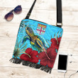 1sttheworld Crossbody Boho Handbag - Fiji Turtle Hibiscus Ocean Crossbody Boho Handbag | 1sttheworld
