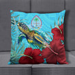 1sttheworld Pillow Covers - Guam Turtle Hibiscus Ocean Pillow Covers | 1sttheworld
