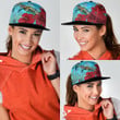 1sttheworld Snapback Hat - Guam Turtle Hibiscus Ocean Snapback Hat A95