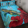 1sttheworld Quilt Bed Set - Guam Turtle Hibiscus Ocean Quilt Bed Set | 1sttheworld

